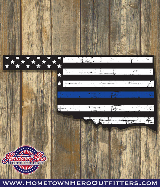Oklahoma Window Stickers - Blue Line/Red Line