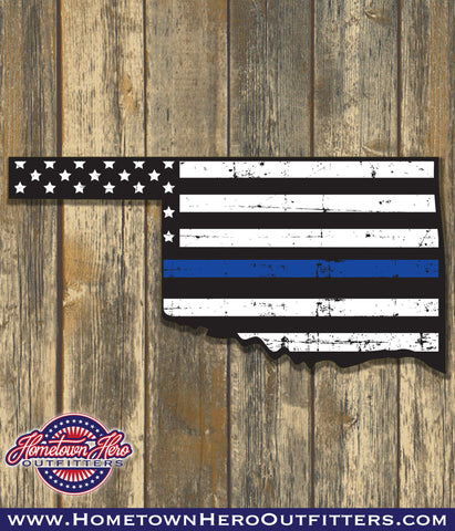Oklahoma Window Stickers - Blue Line/Red Line