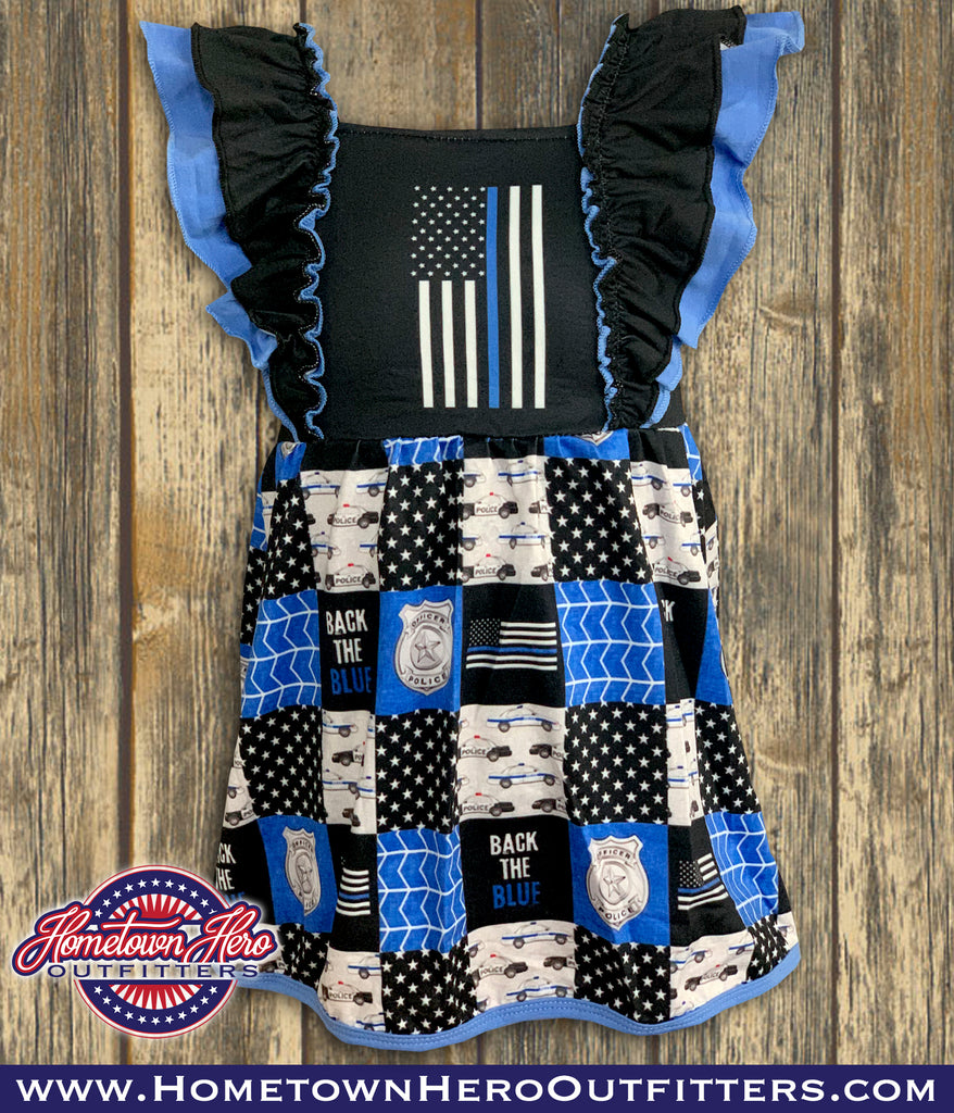 Blue/Red Line Dress and Pant Set
