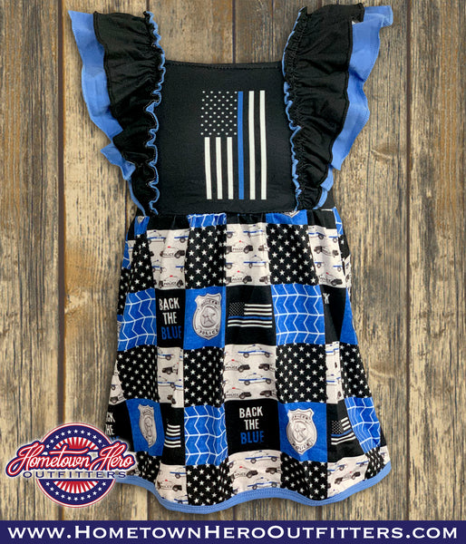 Blue/Red Line Dress and Pant Set