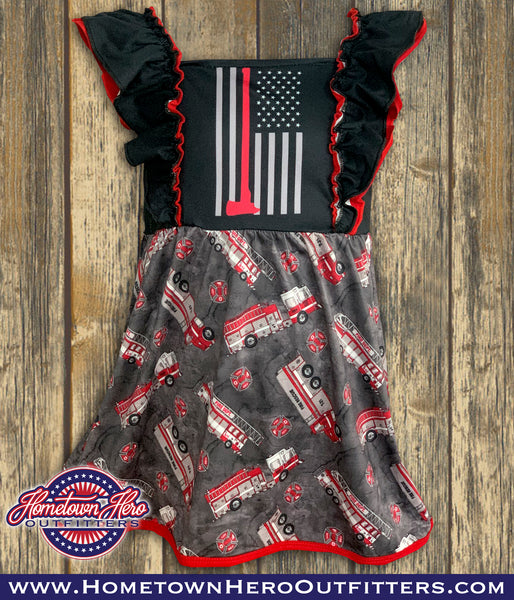 Blue/Red Line Dress and Pant Set