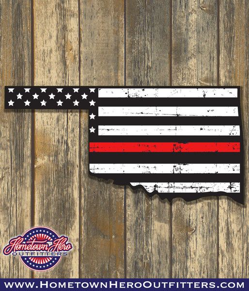 Oklahoma Window Stickers - Blue Line/Red Line