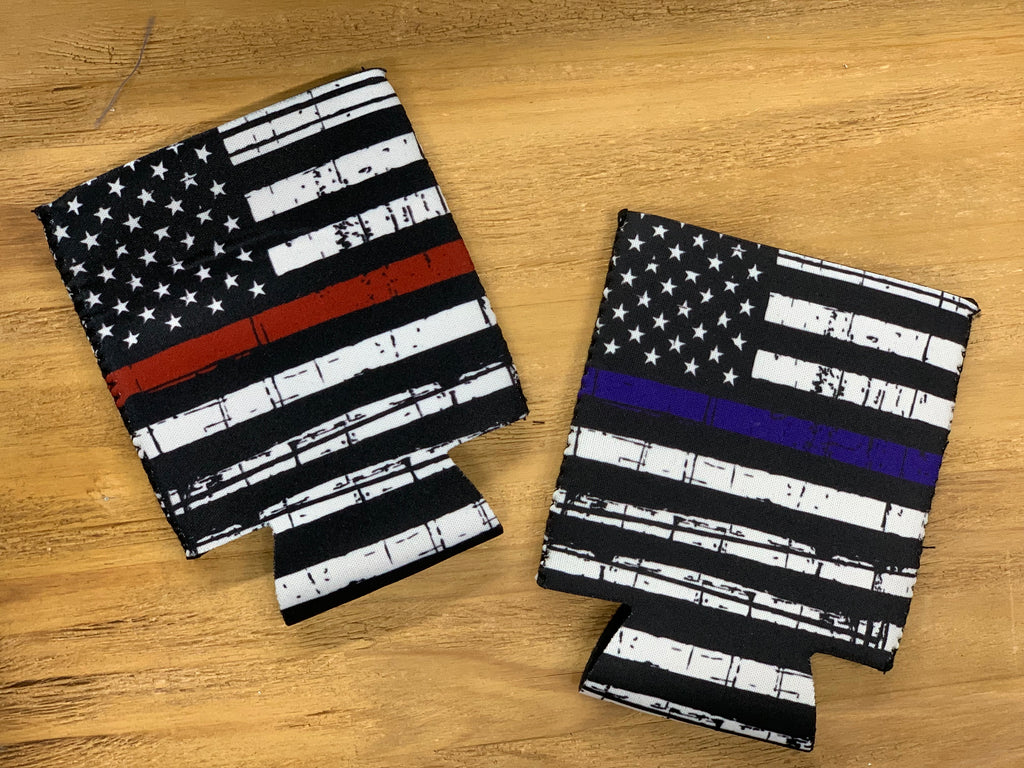 Blue Line/Red Line Koozies