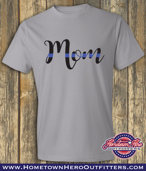 Blue/Red Line Mrs. and Mom shirts