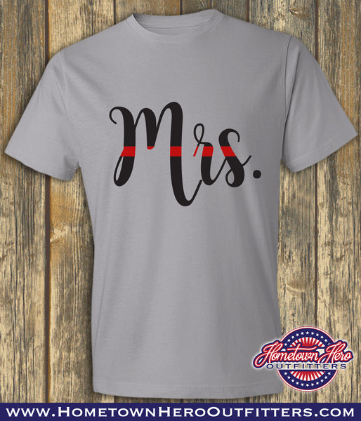 Blue/Red Line Mrs. and Mom shirts
